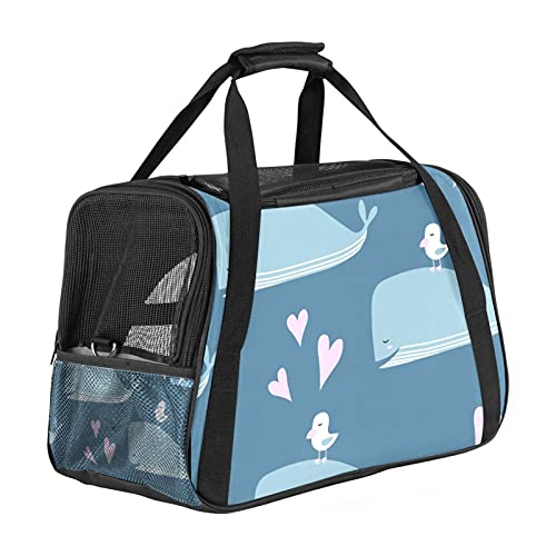 Tragbare Haustier-Reisetasche, von Fluggesellschaften zugelassene Duffle-Taschen für Katzen, Hunde, Kaninchen mit weichen Seiten, Delfinen, Vogel mit niedlichem Herz-Aufdruck von ZORE_FINE5