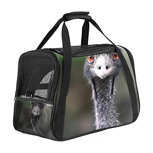 Tragbare Haustier-Reisetasche, von Fluggesellschaften zugelassene Duffle-Taschen für Katzen, Hunde, Kaninchen mit weichen Seiten, Emu, Vögel, Tier, Zoo-Druck von ZORE_FINE5