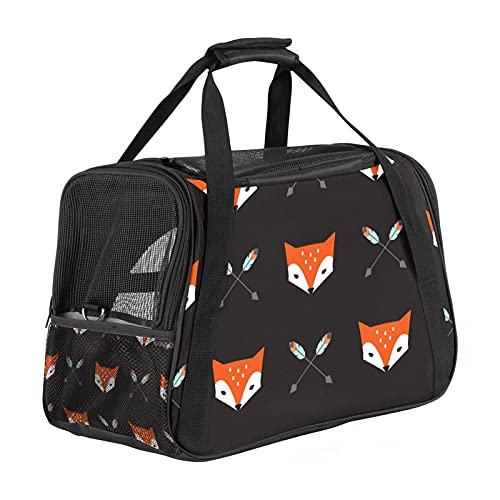 Tragbare Haustier-Reisetasche, von Fluggesellschaften zugelassene Duffle-Taschen für Katzen, Hunde, Kaninchen mit weichen Seiten, Füchse, Pfeil, schwarzer Aufdruck von ZORE_FINE5