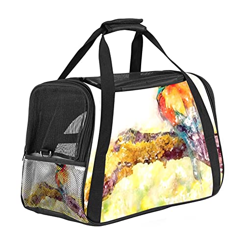 Tragbare Haustier-Reisetasche, von Fluggesellschaften zugelassene Duffle-Taschen für Katzen, Hunde, Kaninchen mit weichen Seiten, Vogel, Aquarell-Hintergrund, bunte Farbe, Naturdruck von ZORE_FINE5