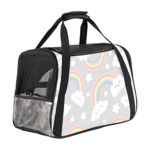 Tragbare Haustier-Reisetasche, von Fluggesellschaften zugelassene Duffle-Taschen für Katzen, Hunde, Kaninchen mit weichen Seiten, Wolken- und Sternen-Aufdruck von ZORE_FINE5