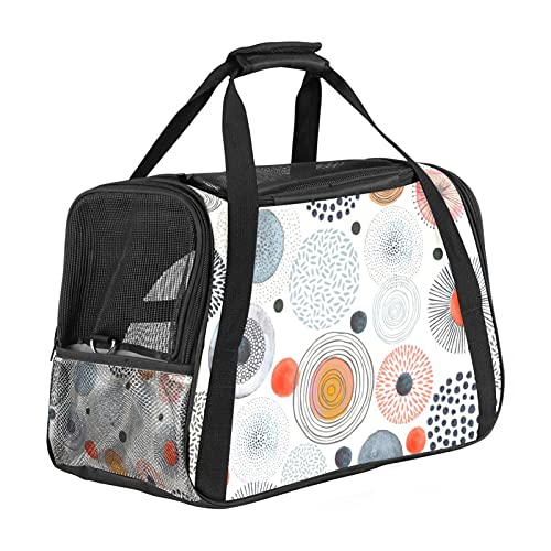 Tragbare Haustier-Reisetasche, von Fluggesellschaften zugelassene Duffle-Taschen für Katzen, Hunde, Kaninchen mit weichen Seiten, gekritzelt, zufällig verteilter Druck von ZORE_FINE5