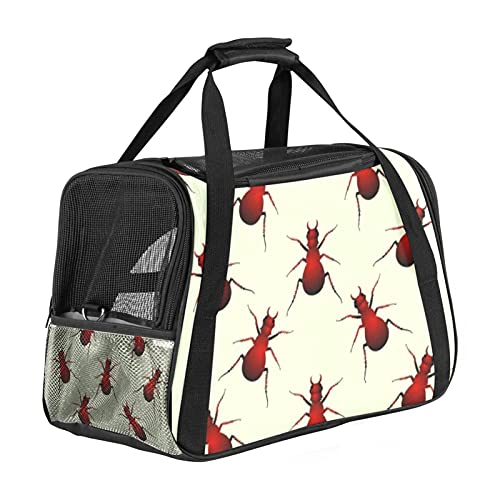 Tragbare Haustier-Reisetasche, von Fluggesellschaften zugelassene Duffle-Taschen für Katzen, Hunde, Kaninchen mit weichen Seiten, rotes Reptilienmuster-Druck von ZORE_FINE5