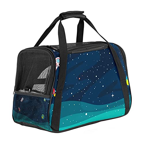 Tragbare Haustier-Reisetasche, von Fluggesellschaften zugelassene Duffle-Taschen für Katzen, Hunde, Kaninchen mit weichen Seiten Illustration von Weltraumdruck von ZORE_FINE5