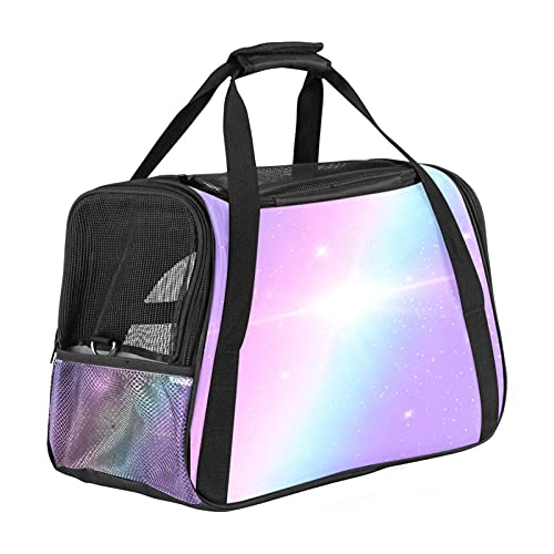 Tragbare Haustier-Reisetasche, von Fluggesellschaften zugelassene Seesack für Katzen, Hunde, Kaninchen, mit weichen Seiten, Fantasy-Regenbogen-Aufdruck von ZORE_FINE5