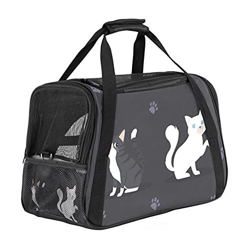 Tragbare Haustier-Reisetasche, von Fluggesellschaften zugelassene Seesack für Katzen, Hunde, Kaninchen, mit weichen Seiten, schwarzer Aufdruck von ZORE_FINE5