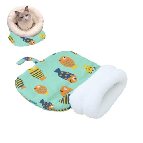 Winter Plüsch Haustierbett Rundes Kissen Haus 2 in 1 Warm Katzen Korb Haustier Kätzchen Zwinger Nest Katzen Tasche Hund Schlaf Für Kleine von ZOUBAOQ