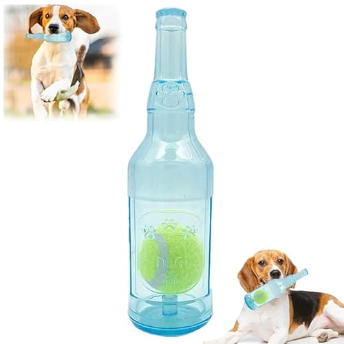 ZOUBAOQ Quietschendes Hundespielzeug, Bierflaschen-Kauspielzeug für Hunde, Wasserflaschen-Cruncher, interaktives, lustiges Hundespielzeug mit Quietscher für kleine und mittelgroße Hunde von ZOUBAOQ