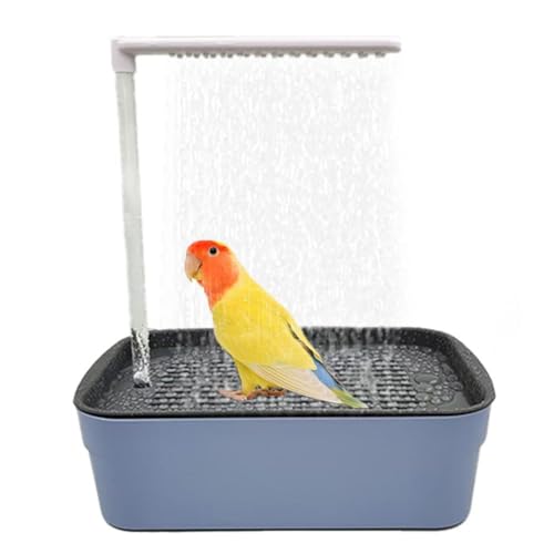 ZOUBAOQ Vogeltränke Duschwanne, automatische Papageien-Badewanne mit Dusche, kleine Tiere, zirkulierendes Wasserbad, Vogeltränke, Zubehör für Sittiche, Kakadu, Papageien, Vogel von ZOUBAOQ