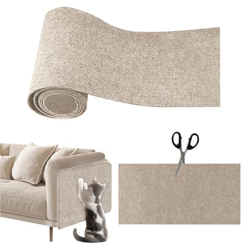 ZOYDP 40×200cm Kratzmatte Selbstklebend, DIY Zuschneidbare Katzenkratzmatten Selbstklebend, Kratzschutz Sofa Katze, Kratzmatte Katze, Katzenkratzmatte für Möbel, Couch, Sofa, Tür (Khaki) von ZOYDP