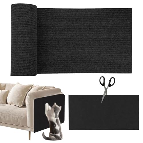 ZOYDP Kratzmatte Selbstklebend 40×200 cm, DIY Zuschneidbare Katzenkratzmatten Selbstklebend, Kratzschutz Sofa Katze, Kratzmatte Katze, Katzenkratzmatte für Möbel, Sofa, Tür, Couch (Schwarz) von ZOYDP