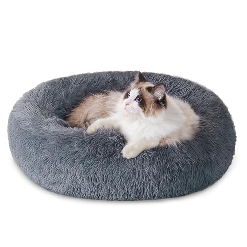 ZOZIJIU Hundebett Flauschig - Rund Hundekissen Donut Katzenbetten Waschbares Hundekörbchen für Kleine MittelgroßE und GroßE Hunde Katzen und Andere Haustiere(Ø 40cm) von ZOZIJIU