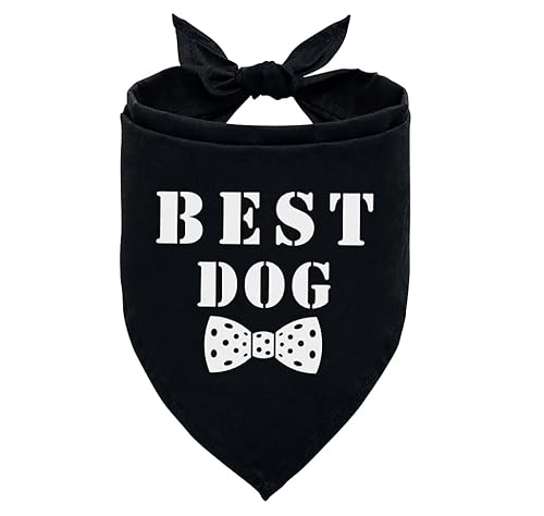 Best Dog Hundehalstuch, schwarzes Hundehalstuch, lustiges süßes Hundehalstuch, Haustier-Hundeschal, Dreieckstuch, Geschenk für Hundeliebhaber, Hundehalstuch für kleine, mittelgroße und große Hunde von ZPPRJF