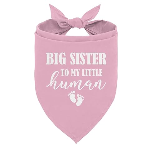 Big Sister Hundehalstuch, Babyrosa Hundehalstuch, Big Sister Bandana für Hunde, Gender Reveal Dog Bandana, Baby Ankündigung Hundehalstuch, Hundehalstuch für kleine, mittelgroße und große Hunde, von ZPPRJF