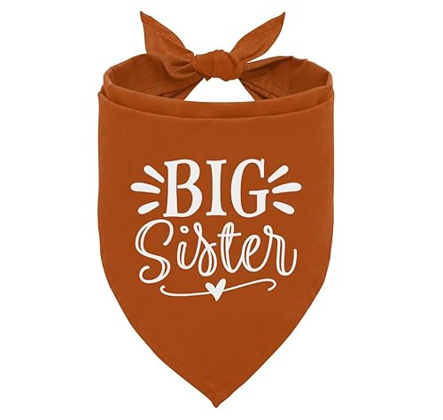 Big Sister Hundehalstuch, Big Sister Bandana für Hund, Hund Schwangerschaftsankündigung, Dunkelorange Hundehalstuch, Big Sister Hunde-Shirt, Hund Baby Ankündigung, Hundehalstuch für kleine und von ZPPRJF