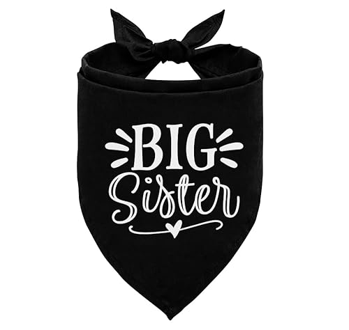 Big Sister Hundehalstuch, Big Sister Bandana für Hund, Hund Schwangerschaftsankündigung, schwarzes Hundehalstuch, Big Sister Hunde-Shirt, Hundehalstuch, Haustierschal, Hundehalstuch für kleine, von ZPPRJF