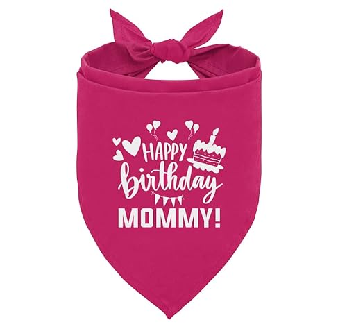 Happy Birthday Mom Hundehalstuch, Hundehalstuch, Haustier-Hundeschal, Dreieckschal, lustig, niedliches Hundehalstuch, Hundehalstuch für kleine, mittelgroße und große Hunde, Geschenk für Hundeliebhaber von ZPPRJF