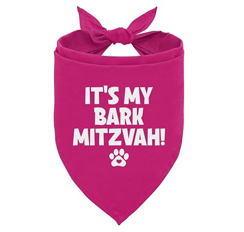 It's My Barkmitzvah Hundehalstuch, rosa Hundehalstuch, Haustier-Hundeschal-Zubehör, lustiges niedliches Hundehalstuch, Dreieckstuch für kleine, mittelgroße und große Hunde, Geschenk für Hundeliebhaber von ZPPRJF