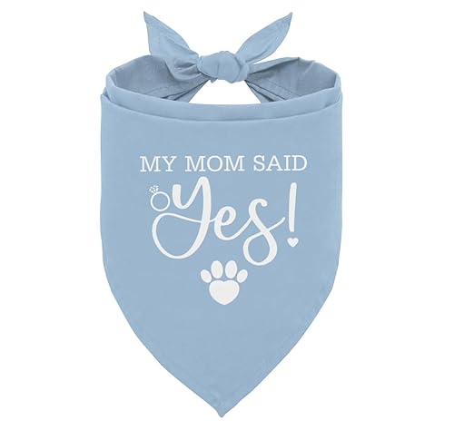 My Mom Said Yes Hundehalstuch, Babyblau, Hundehalstuch, Hochzeits-Hundehalstuch, Hunde-Verlobungsbandana, Haustier-Hunde-Dreieckschal, Geschenk für Hundeliebhaber, Hundehalstuch für kleine, von ZPPRJF