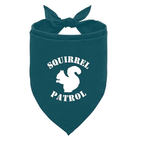 Squirrel Patrol Hundehalstuch, blaugrün, Hundehalstuch, lustiges süßes Hundehalstuch, Eichhörnchen-Kostüm für Hunde, Haustier-Hunde-Dreieck-Schal, Hunde-Bandana für kleine, mittelgroße und große Hunde von ZPPRJF