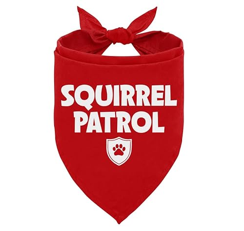 Squirrel Patrol Hundehalstuch, rotes Hundehalstuch, lustiges süßes Hundehalstuch, Paw Patrol Hundekostüm, Haustier-Hunde-Dreieckstuch, Hundehalstuch für kleine, mittelgroße und große Hunde, Geschenk von ZPPRJF