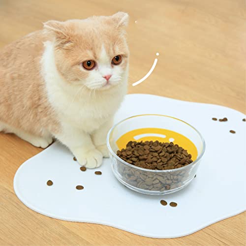 ZPSHYD Pet Bowl Placemat Pet Silicone Placemat, Pochiertes Ei Design, wasserdichte Katzenfutter-Matte, rutschfest, lebensmittelecht, 40 x 30 cm von ZPSHYD