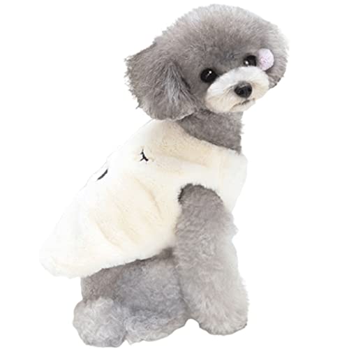 ZQDMYT Halten Sie den warmen Hundemantel, niedliche Hundejacke for kleine oder mittlere Hundejungen oder Mädchen, Ultra weiche und plüschende Hundejacke for kaltes Wetter (Color : White-M) von ZQDMYT