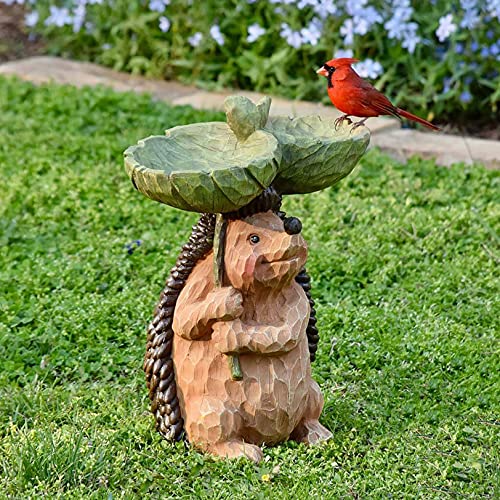 ZQTWJ Vogeltränke für den Garten,Vogelbad, Vogeltränke Vogelbecken Garten Dekorativ Polyresin Vogelfutterspender, Vogelhäuschen Vogelbadornamente für den Hausgarten im Freien, Gartendekorationen (4) von ZQTWJ