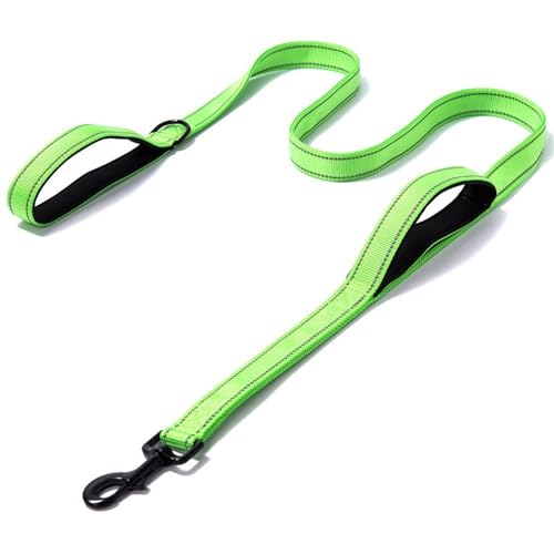 Schleppleine für Hunde Hundeleine mit doppeltem Griff, reflektierend, gepolsterte Hundeleine, strapazierfähiges Führstrick, Haustierleine Hundeleine(Green,2.5cm 150cm) von ZRHYRG