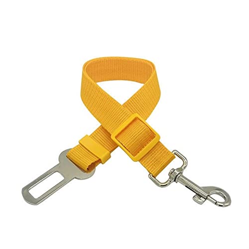 Schleppleine für Hunde Verstellbarer Haustier-Hundekatzen-Auto-Sicherheitsgurt Nylon Small Medium Large Dogs Traction Rope Travel Hundeleine(Yellow) von ZRHYRG