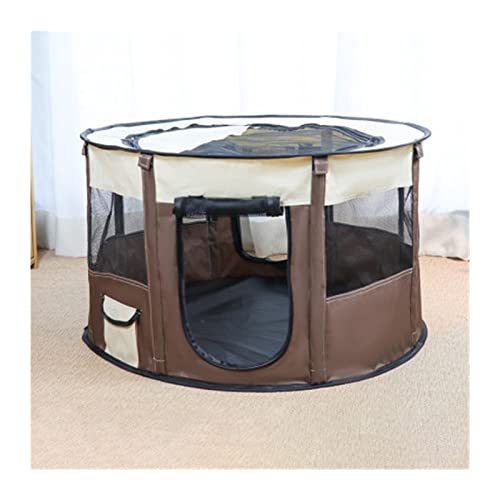 ZRHYRG Katzenbett Faltbares Haustierzelt Hundehaus für Katzenzelt Welpenhütte Einfache Bedienung Zaun Outdoor Hundehaus Hundebett(Chocolate) von ZRHYRG