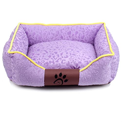 ZRHYRG Katzenbett Katzen-Hundehaus-Betten, abnehmbares Hundehütten-Nest, Haustiermatten, Warmer Winter, waschbar, Haustier-Nest, Streu, Hundesofa Hundebett(Purple,M) von ZRHYRG