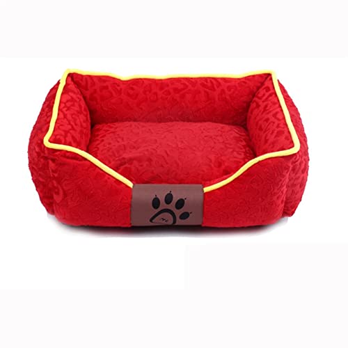 ZRHYRG Katzenbett Katzen-Hundehaus-Betten, abnehmbares Hundehütten-Nest, Haustiermatten, Warmer Winter, waschbar, Haustier-Nest, Streu, Hundesofa Hundebett(Red,L) von ZRHYRG