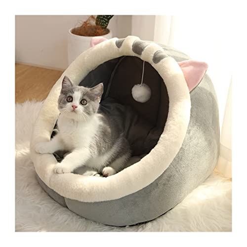 ZRHYRG Katzenbett Katzenbett, Katzennest, Warmer Haustierkorb, gemütliches Kätzchen-Liegekissen, Katzenhaus, kleine Hundematte, Tasche Hundebett(British Shorthair,L (48X45X37cm)) von ZRHYRG