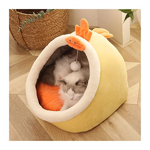 ZRHYRG Katzenbett Katzenbett, Katzennest, Warmer Haustierkorb, gemütliches Kätzchen-Liegekissen, Katzenhaus, kleine Hundematte, Tasche Hundebett(Chick,S (31X30X28cm)) von ZRHYRG