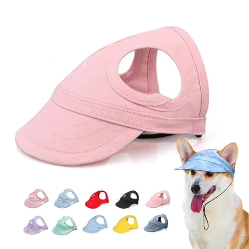 ZSENSO Dog Outdoor Sun Protection Hat, 2024 New Dog Outdoor Sun Protection Hat, Outdoor Sun Protection Hood for Dogs, Pet Baseball Cap Outdoor Sports Sun Hat with Ear Holes (Small,Light Pink) von ZSENSO