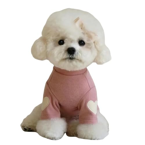 ZSHDTKWB Hundekleidung Fashion Pet Dog Bottoming Shirt Puppy Color Clothes Winter Teddy Warm Two Legged Clothing Pet Poodle-pink 1-m von ZSHDTKWB