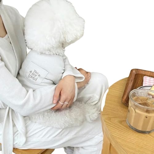 ZSHDTKWB Hundekleidung Fashion Pet Dog Bottoming Shirt Puppy Color Clothes Winter Teddy Warm Two Legged Clothing Pet Poodle-weiß 1-m von ZSHDTKWB