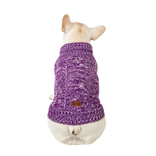 ZSHDTKWB Hundekleidung Gemütlicher Gestrickter Haustierpullover Für Den Winter - Halten Sie Ihren Hund Warm Und Stilvoll-lila-xs von ZSHDTKWB