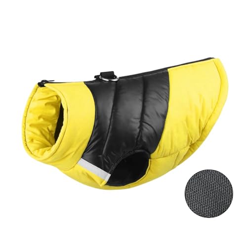 ZSHDTKWB Hundekleidung Gepolsterte Winter Warme Hundekleidung wasserdichte Haustier Weste Jacke Für Kleine Mittlere Große Hunde Mops Chihuahua-695 Gelb-5xl von ZSHDTKWB