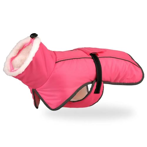 ZSHDTKWB Hundekleidung Große Hundejacke Warme Hundekleidung Wintermantel Französische Bulldogge Reflektierende Hund Kalte Wetter Mäntel Haustier-rosa-XL von ZSHDTKWB