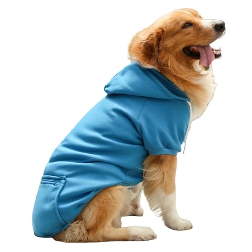 ZSHDTKWB Hundekleidung Hund Hoodies Fall Hund Puppy Sweatshirt Weiche Warme Pullover Winter Kapuze Kleidung Für Kleine Medium-blau-4xl von ZSHDTKWB