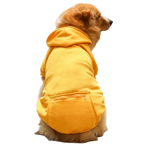 ZSHDTKWB Hundekleidung Hund Hoodies Fall Hund Puppy Sweatshirt Weiche Warme Pullover Winter Kapuze Kleidung Für Kleine Medium-gelb-5xl von ZSHDTKWB