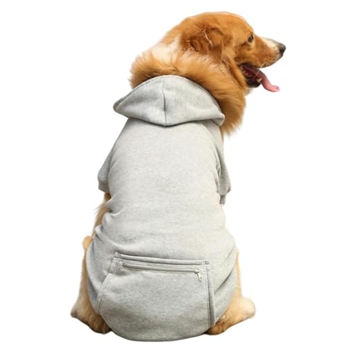 ZSHDTKWB Hundekleidung Hund Hoodies Fall Hund Puppy Sweatshirt Weiche Warme Pullover Winter Kapuze Kleidung Für Kleine Medium-grau-4xl von ZSHDTKWB