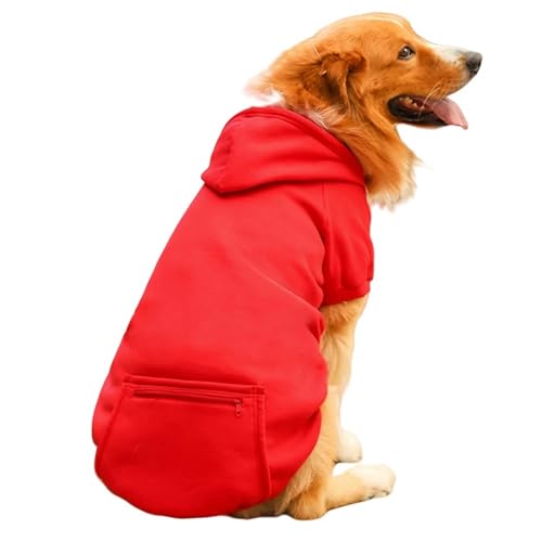 ZSHDTKWB Hundekleidung Hund Hoodies Fall Hund Puppy Sweatshirt Weiche Warme Pullover Winter Kapuze Kleidung Für Kleine Medium-rot-s von ZSHDTKWB