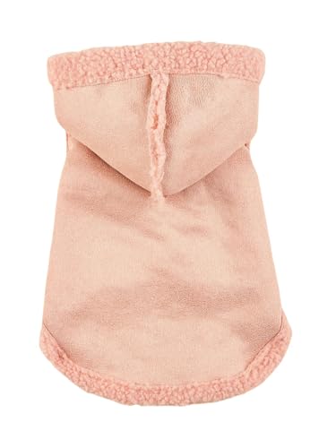 ZSHDTKWB Hundekleidung Hund Hoodies Warme Plüschhundweste Mit Hut Weicher Futterpullover Für Kleine Hund Katze Süß-rosa-XXL von ZSHDTKWB