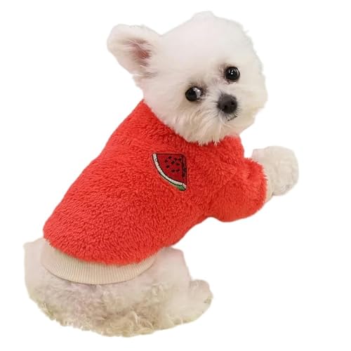 ZSHDTKWB Hundekleidung Hundekleidung Für Kleine Hunde Kleidung Warme Kleidung Für Hunde Mantel Welpe Outfit Tierkleidung-rot-XXL Für 5,5-6,5 Kg von ZSHDTKWB