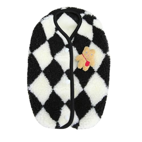 ZSHDTKWB Hundekleidung Hundekleidung Karierte Haustierjacke Für Kleine Hunde Winter Warmer Welpe Mantel Chihuahua Yorkshire Bichon Weste-schwarz-XL von ZSHDTKWB