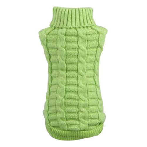 ZSHDTKWB Hundekleidung Kleine Hundekatze Pullover Pullover Kaltes Wetter Kabel Strickwege Klassische Rollkragenpullover Warme Haustierkleidung Für Chihuahua-grün-XL von ZSHDTKWB