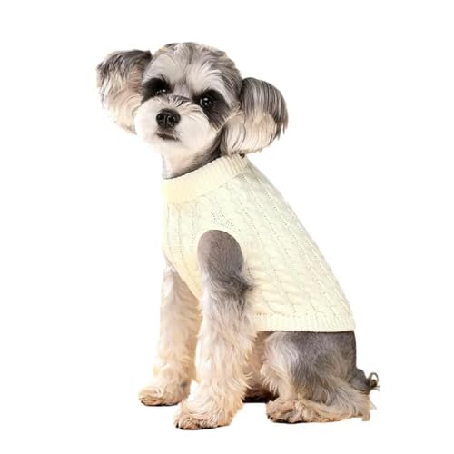 ZSHDTKWB Hundekleidung Warm Hundepullover Für Kleine Hunde Rollkragenpolster Gestrickt Winterhund Kleidung Haustier Welpe Katze Pullover-weiß-s von ZSHDTKWB